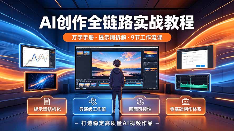 (19247期)AI创作全链路实战教程|万字手册·提示词拆解·9节工作流课,打造稳定高质量AI视频作品插图 (19247期)AI创作全链路实战教程|万字手册·提示词拆解·9节工作流课,打造稳定高质量AI视频作品插图