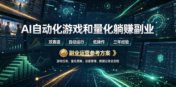(19388期)AI全自动游戏和量化躺赚副业:日入几百,稳定运行三年的项目!插图 (19388期)AI全自动游戏和量化躺赚副业:日入几百,稳定运行三年的项目!插图