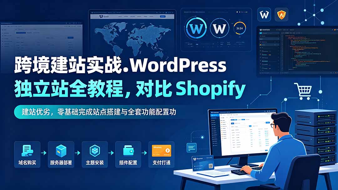 (19546期)跨境建站实战:WordPress 独立站全教程,对比 Shopify 建站优劣,零基础完成站点搭建与全套功能配置插图 (19546期)跨境建站实战:WordPress 独立站全教程,对比 Shopify 建站优劣,零基础完成站点搭建与全套功能配置插图