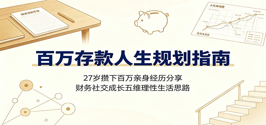 百万存款人生规划指南:27岁攒下百万亲身经历分享,财务社交成长五维理性生活思路