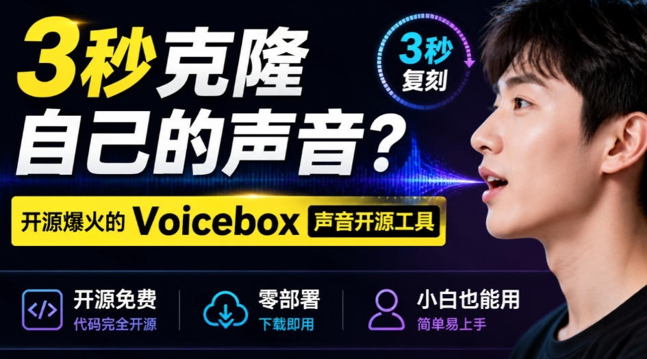 3秒克隆自己的声音?开源爆火的Voicebox声音开源工具,实测体验超好,零部署小白也能直接用插图 3秒克隆自己的声音?开源爆火的Voicebox声音开源工具,实测体验超好,零部署小白也能直接用插图