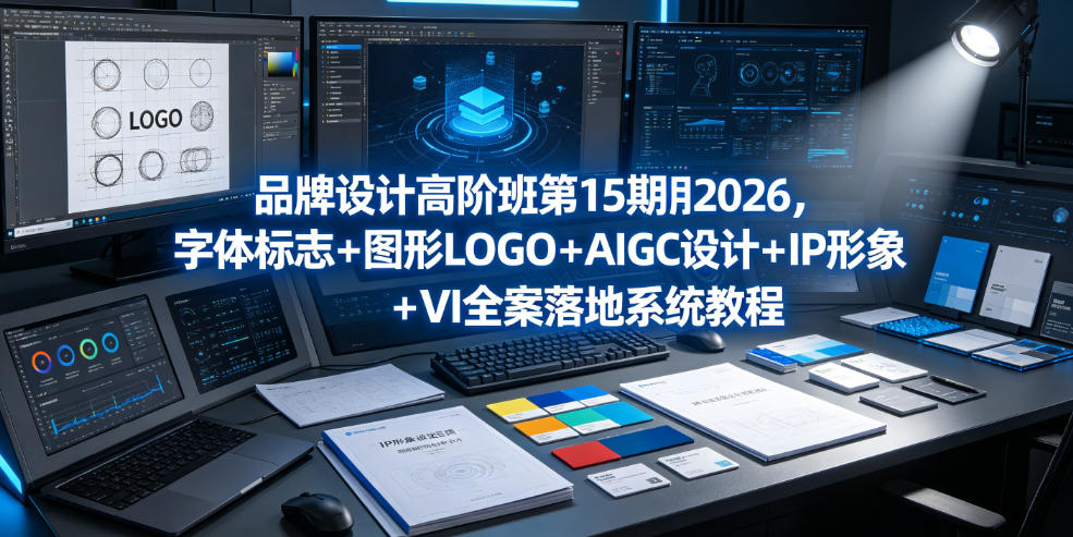 品牌设计高阶班第15期2026,字体标志+图形LOGO+AIGC设计+IP形象+VI全案落地系统教程插图 品牌设计高阶班第15期2026,字体标志+图形LOGO+AIGC设计+IP形象+VI全案落地系统教程插图