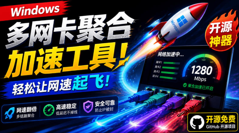 Github开源黑科技！多网卡网速聚合加速工具，一键让你的电脑网速起飞，这感觉也太爽了HypoMux插图