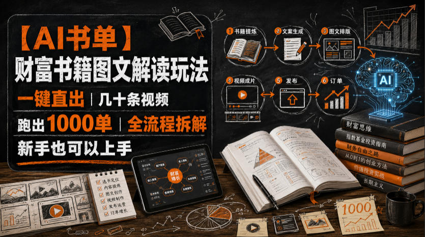 【AI书单】财富书籍图文解读玩法,一键直出,几十条视频,跑出1000单,全流程拆解,新手也可以上手插图 【AI书单】财富书籍图文解读玩法,一键直出,几十条视频,跑出1000单,全流程拆解,新手也可以上手插图