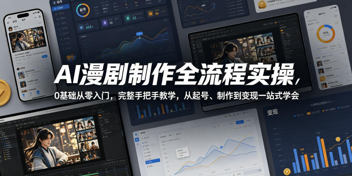 AI漫剧制作全流程实操,0基础从零入门,完整手把手教学,从起号、制作到变现一站式学会(更新)插图 AI漫剧制作全流程实操,0基础从零入门,完整手把手教学,从起号、制作到变现一站式学会(更新)插图