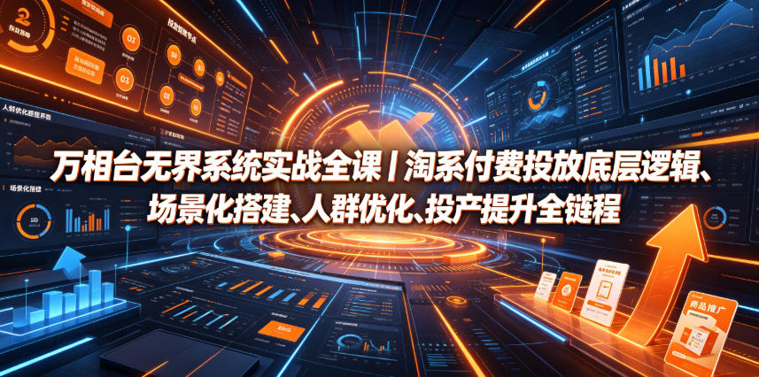 万相台无界系统实战全课|淘系付费投放底层逻辑、场景化搭建、人群优化、投产提升全链路运营教程插图 万相台无界系统实战全课|淘系付费投放底层逻辑、场景化搭建、人群优化、投产提升全链路运营教程插图
