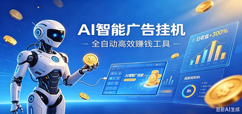AI智能广告挂机,小白轻松上手,在家自动赚收益