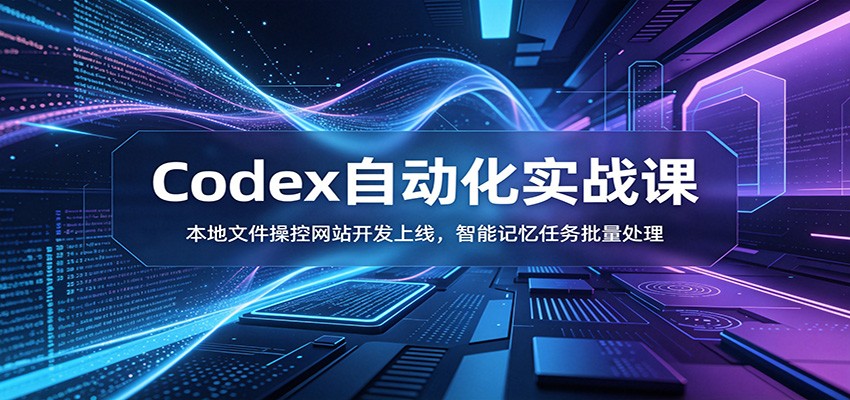 Codex自动化实战课:本地文件操控网站开发上线,智能记忆任务批量处理
