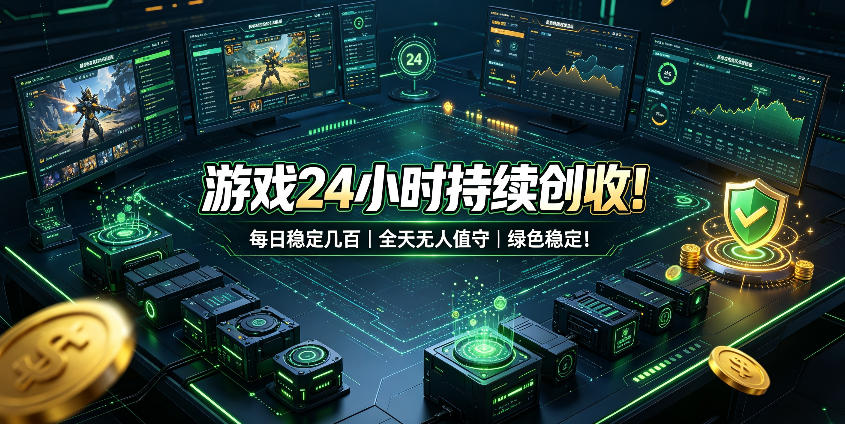 游戏24小时持续创收!每日稳定几百,全天无人值守,绿色稳定!【揭秘】插图 游戏24小时持续创收!每日稳定几百,全天无人值守,绿色稳定!【揭秘】插图