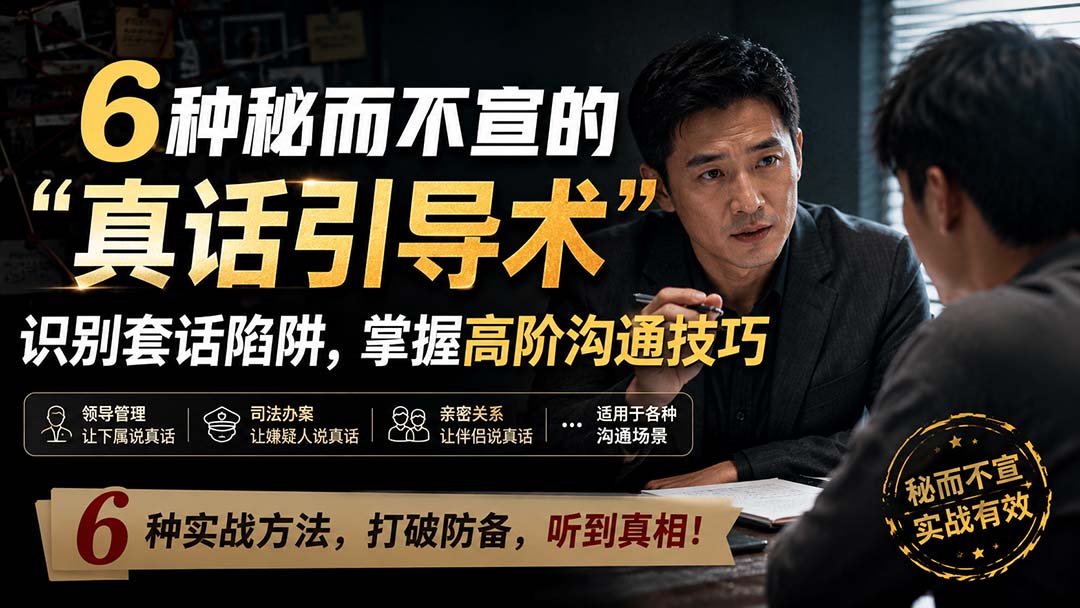 (20113期)付费文章:6种秘而不宣的“真话引导术”识别套话陷阱,掌握高阶沟通技巧插图1 (20113期)付费文章:6种秘而不宣的“真话引导术”识别套话陷阱,掌握高阶沟通技巧插图1
