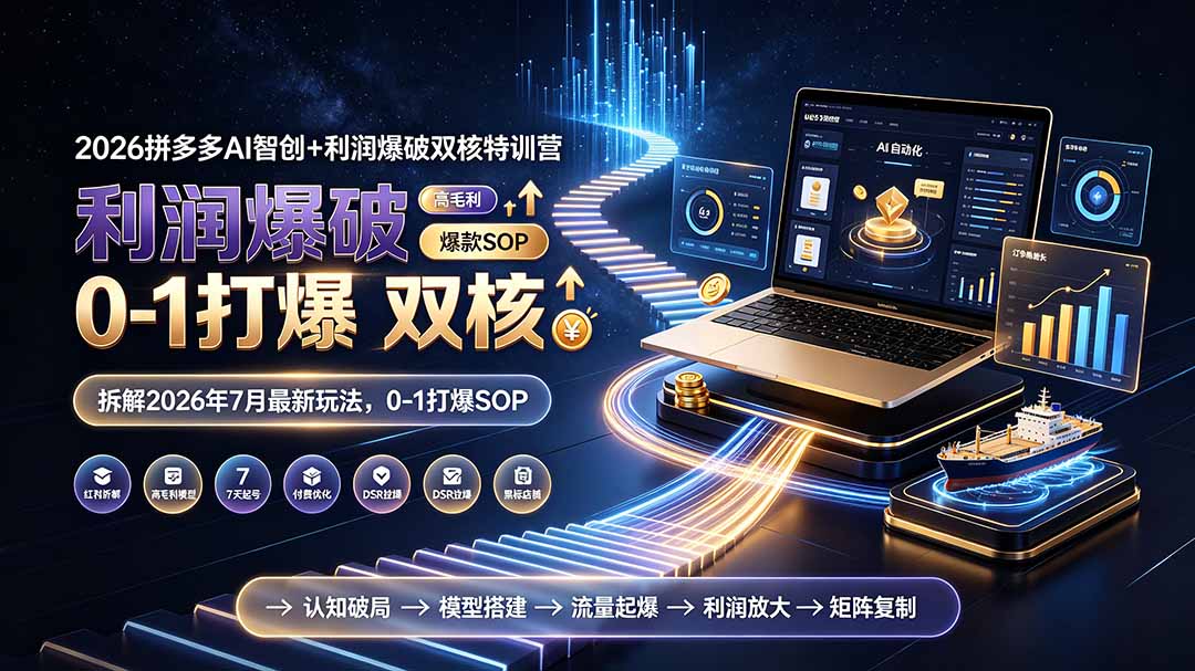 （19804期）2026拼多多AI智创+利润爆破双核特训营-更新：拆解2026年7月最新玩法，0-1打爆SOP插图1