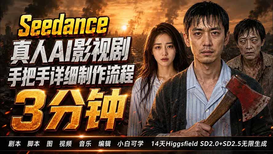(19706期) 3分钟真人AI影视剧怎么做?SD 2.0手把手完整制作流程|Higgsfield 14天SD 2.0/2.5无限生成插图1 (19706期) 3分钟真人AI影视剧怎么做?SD 2.0手把手完整制作流程|Higgsfield 14天SD 2.0/2.5无限生成插图1