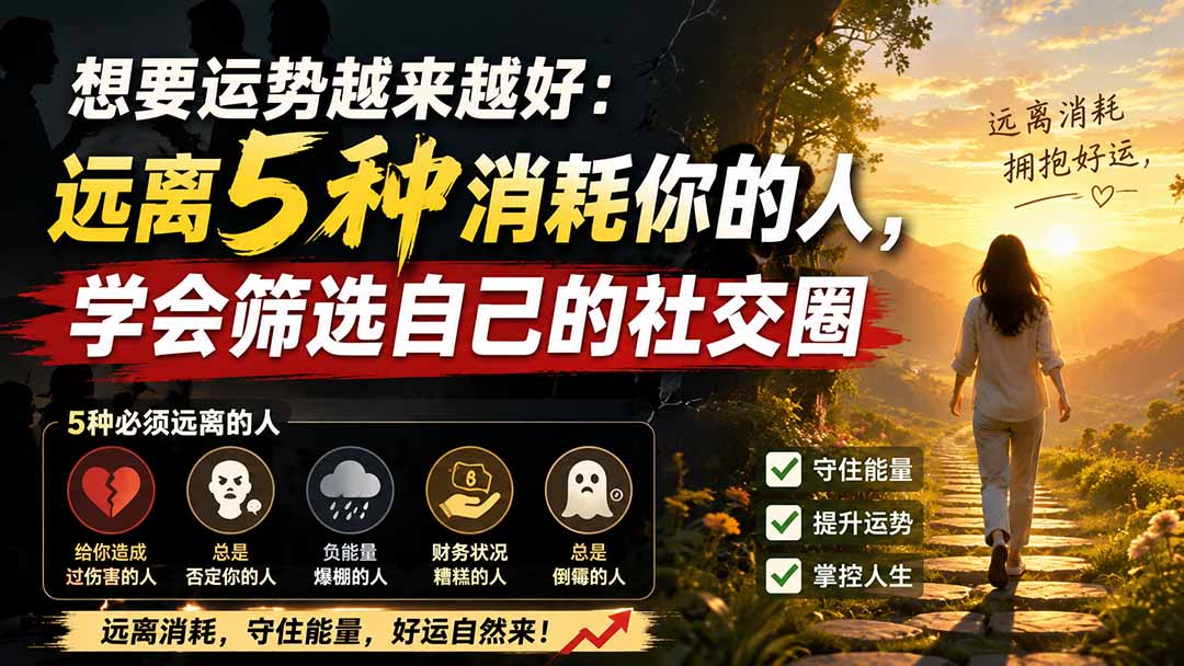 (19965期)付费文章:想要运势越来越好:远离5种消耗你的人,学会筛选自己的社交圈插图1 (19965期)付费文章:想要运势越来越好:远离5种消耗你的人,学会筛选自己的社交圈插图1