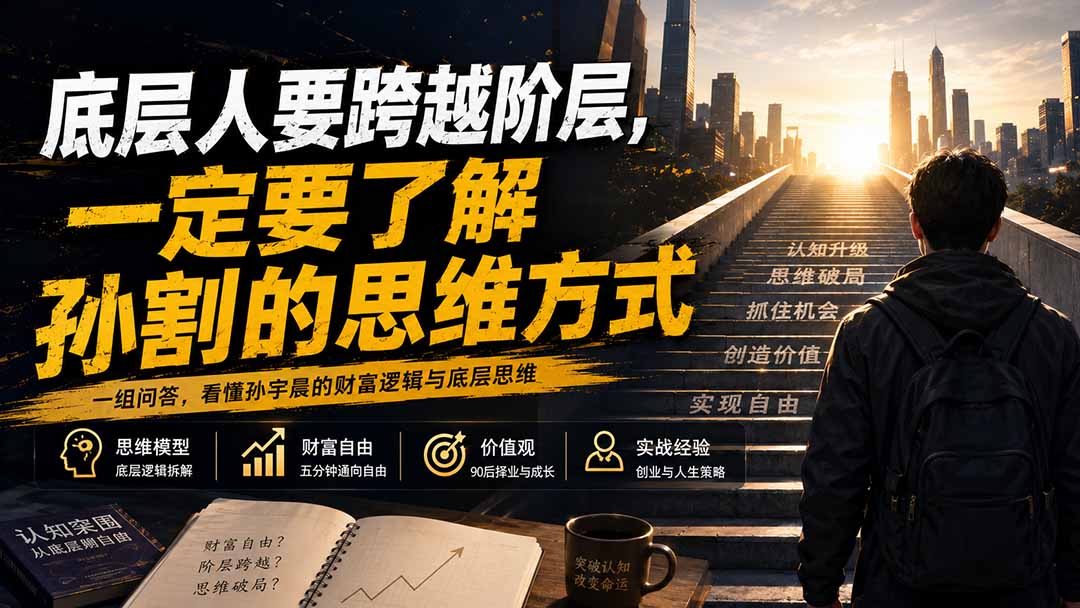(20040期)付费文章:底层人要跨越阶层,一定要了解孙割的思维方式插图1 (20040期)付费文章:底层人要跨越阶层,一定要了解孙割的思维方式插图1