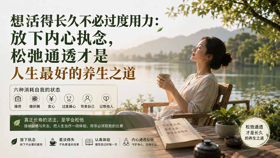 (20007期)付费文章:想活得长久不必过度用力:放下内心执念,松弛通透才是人生最好的养生之道插图1 (20007期)付费文章:想活得长久不必过度用力:放下内心执念,松弛通透才是人生最好的养生之道插图1