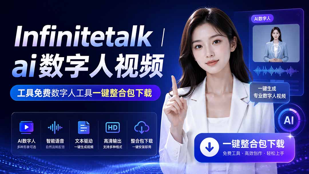 （20008期）Infinitetalk丨ai数字人视频-工具免费数字人工具一键整合包下载插图1
