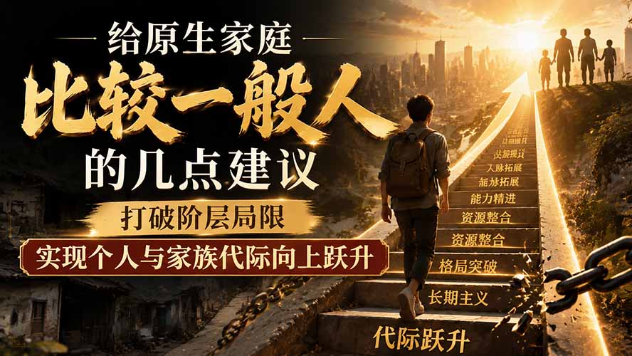 (19708期)付费文章:给原生家庭比较一般人的几点建议,打破阶层局限,实现个人与家族代际向上跃升插图1 (19708期)付费文章:给原生家庭比较一般人的几点建议,打破阶层局限,实现个人与家族代际向上跃升插图1