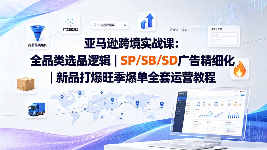 (20160期)亚马逊跨境实战课-更新8月:全品类选品逻辑|SP/SB/SD广告精细化|新品打爆旺季爆单全套运营教程