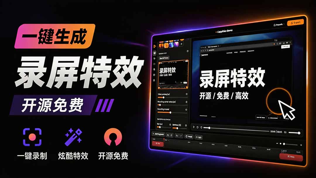(19893期)Windows录屏神器来了!一键添加自动缩放、光标润色与画面美化效果,轻松省下笔录屏软件费用 Capptivo插图1 (19893期)Windows录屏神器来了!一键添加自动缩放、光标润色与画面美化效果,轻松省下笔录屏软件费用 Capptivo插图1