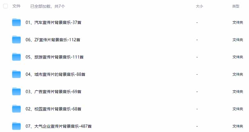 (19764期)某宝付费购买,常用6G音效合集!970+首宣传片背景音乐,无版权可商用大气素材,分类清晰,高质量内容插图4 (19764期)某宝付费购买,常用6G音效合集!970+首宣传片背景音乐,无版权可商用大气素材,分类清晰,高质量内容插图4