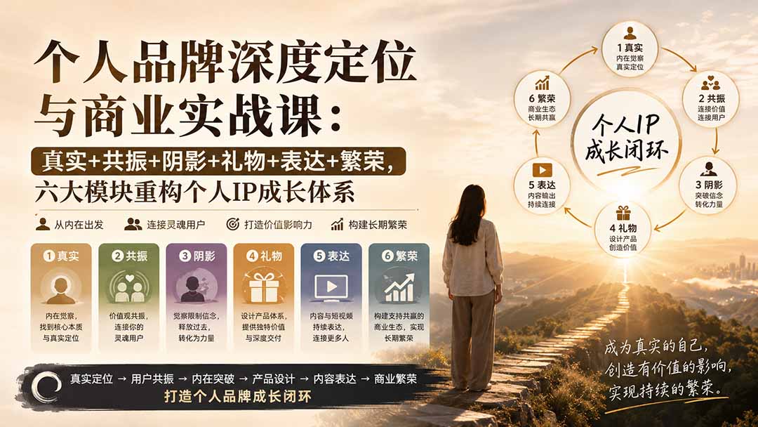 （20140期）个人品牌深度定位与商业实战课：真实+共振+阴影+礼物+表达+繁荣，六大模块重构个人IP成长体系插图1