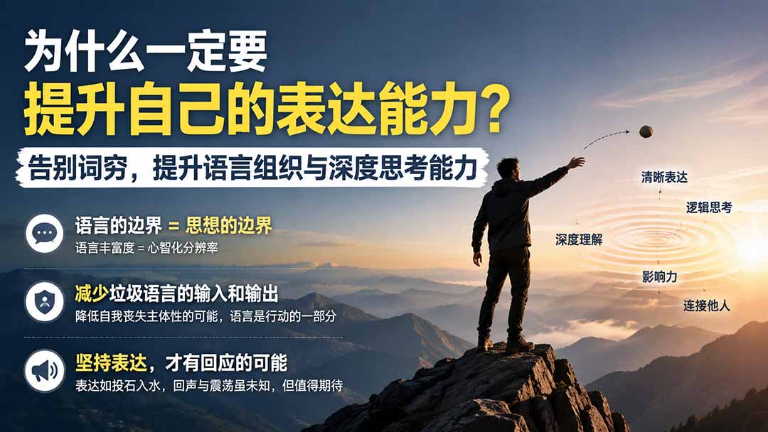 (20070期)付费文章:为什么一定要提升自己的表达能力?告别词穷,提升语言组织与深度思考能力