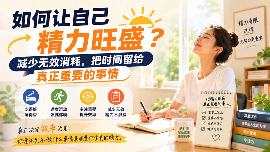 (20071期)付费文章:如何让自己精力旺盛?减少无效消耗,把时间留给真正重要的事情