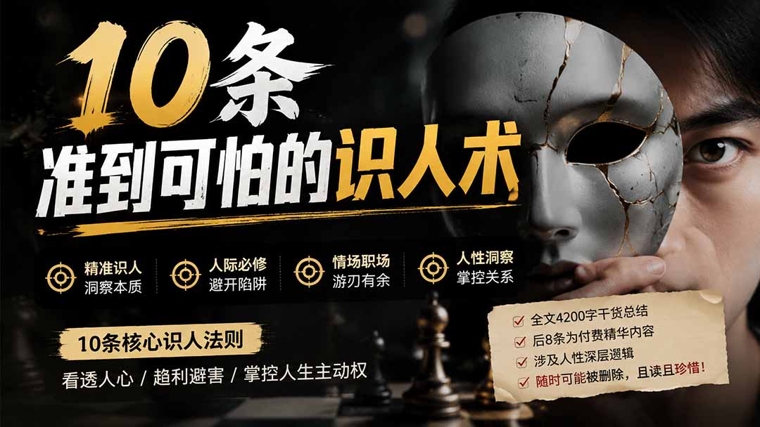 (19751期)付费文章:分享10条准到可怕的识人术术,希望能帮到大家。插图1 (19751期)付费文章:分享10条准到可怕的识人术术,希望能帮到大家。插图1
