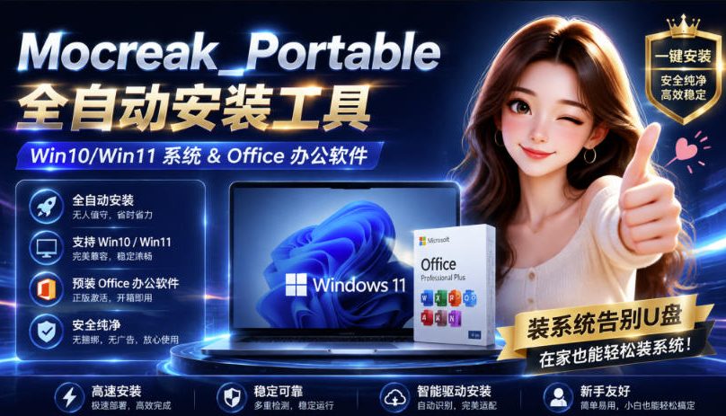 (19970期)Mocreak全自动安装office和win10、win11系统,告别U盘装系统,使用安全可靠插图1 (19970期)Mocreak全自动安装office和win10、win11系统,告别U盘装系统,使用安全可靠插图1