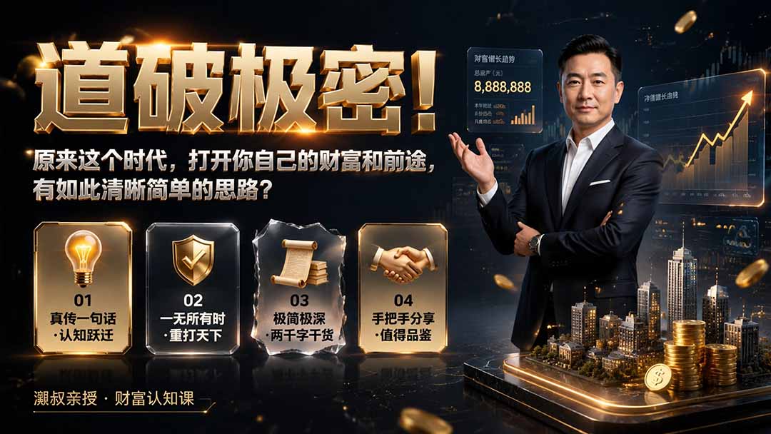 （19661期）付费文章：道破极密！原来这个时代，打开你自己的财富和前途，有如此清晰简单的思路？