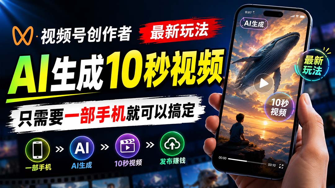 (20136期)视频号创作者最新玩法,AI生成10秒视频,只需要一部手机就可以搞定插图1 (20136期)视频号创作者最新玩法,AI生成10秒视频,只需要一部手机就可以搞定插图1