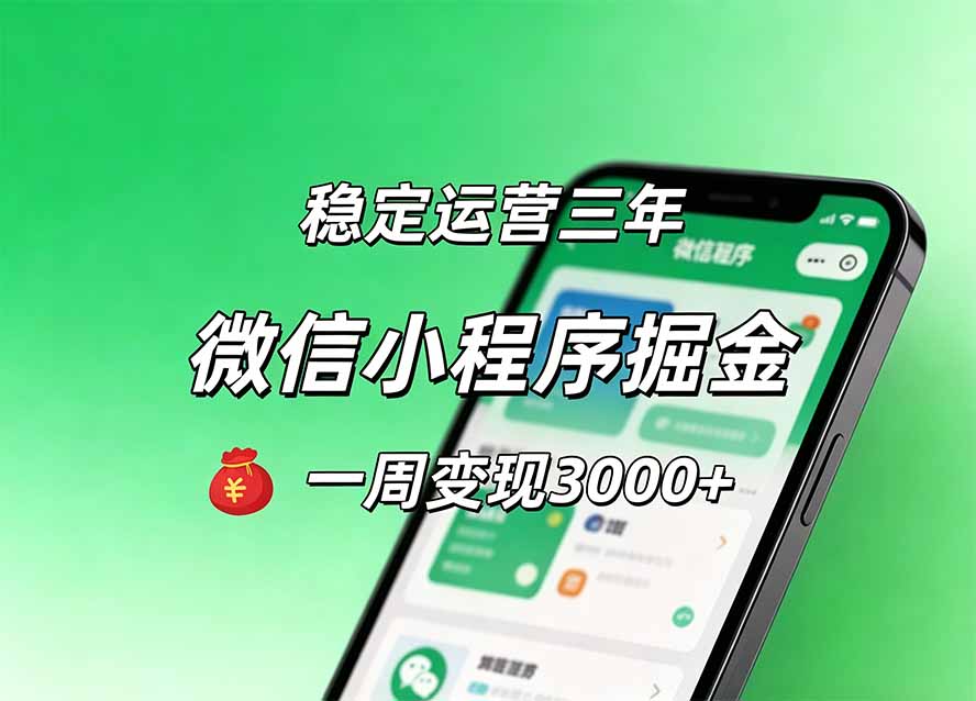 (20077期)月收益稳定1W+的微信小程序,前期积累客户,后期躺平养老,小白轻松上手