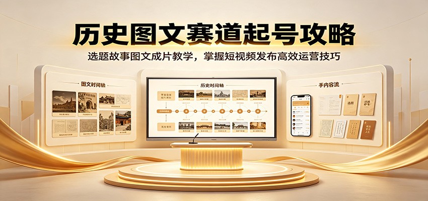 历史图文赛道起号攻略:选题故事图文成片教学,掌握短视频发布高效运营技巧