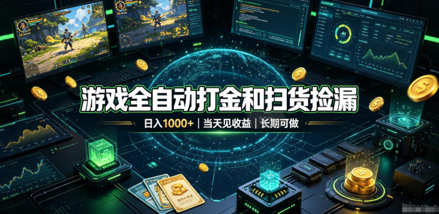 游戏全自动打金和扫货捡漏,日入1k+,当天见收益,长期可做!【揭秘】插图 游戏全自动打金和扫货捡漏,日入1k+,当天见收益,长期可做!【揭秘】插图