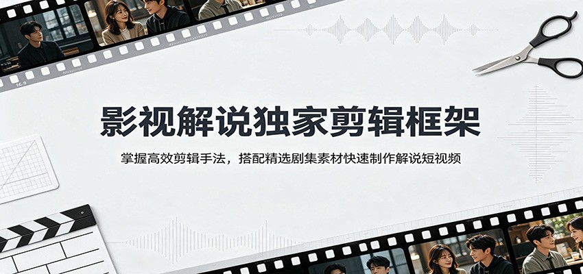 影视解说独家剪辑框架:掌握高效剪辑手法,搭配精选剧集素材快速制作解说短视频