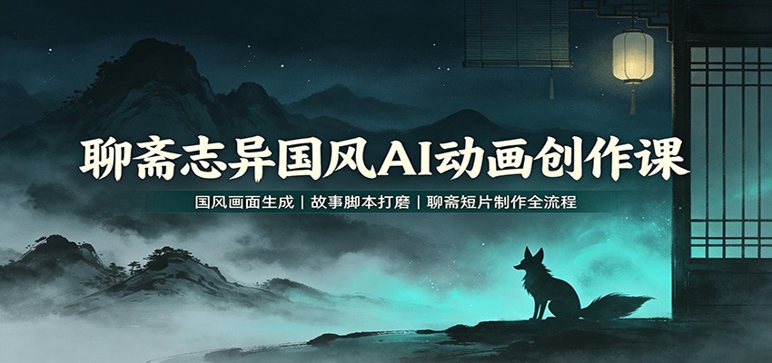 聊斋志异国风AI动画创作课:国风画面生成,故事脚本打磨,聊斋短片制作全流程