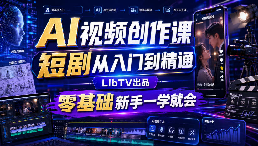 AI视频创作课,短剧从入门到精通,LibTV出品,零基础新手一学就会插图 AI视频创作课,短剧从入门到精通,LibTV出品,零基础新手一学就会插图