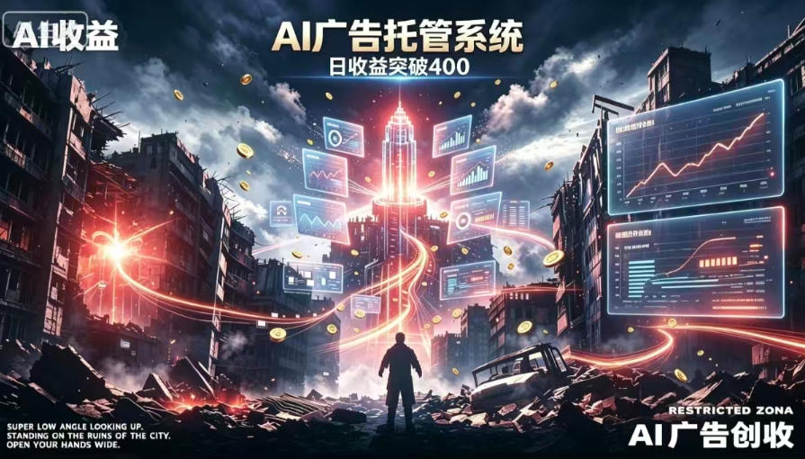 AI智能广告，全自动化运行，单日可达400+，小白新手0基础上手【揭秘】