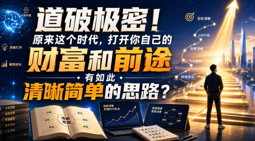 公众号灏泽异谈付费文:道破极密!原来这个时代,打开你自己的财富和前途,有如此清晰简单的思路?!