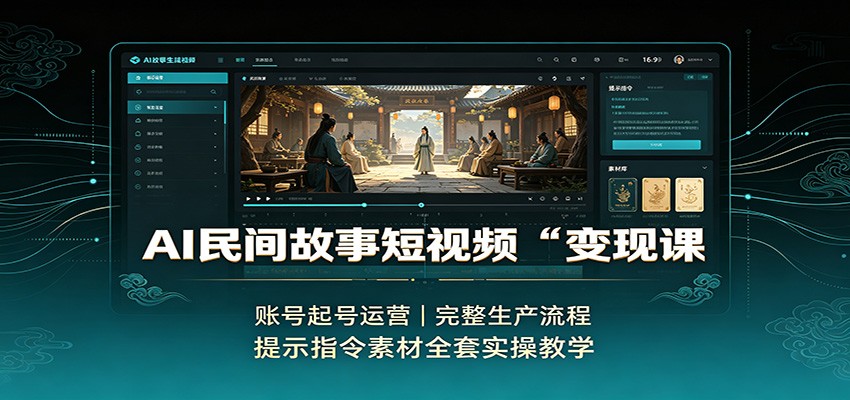 AI民间故事短视频变现课:账号起号运营,完整生产流程,提示指令素材全套实操教学插图 AI民间故事短视频变现课:账号起号运营,完整生产流程,提示指令素材全套实操教学插图
