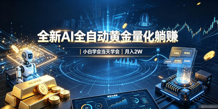 全新AI全自动黄金量化躺賺:小白学会当天学会,月入2W!【揭秘】插图 全新AI全自动黄金量化躺賺:小白学会当天学会,月入2W!【揭秘】插图