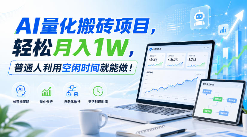 AI量化搬砖项目,轻松月入1W,普通人利用空闲时间就能做!【揭秘】插图 AI量化搬砖项目,轻松月入1W,普通人利用空闲时间就能做!【揭秘】插图