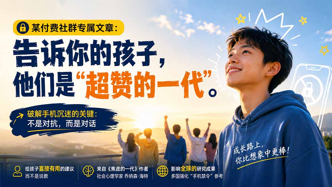 (20222期)某付费社群专属文章:告诉你的孩子,他们是“超赞的一代”。插图1 (20222期)某付费社群专属文章:告诉你的孩子,他们是“超赞的一代”。插图1