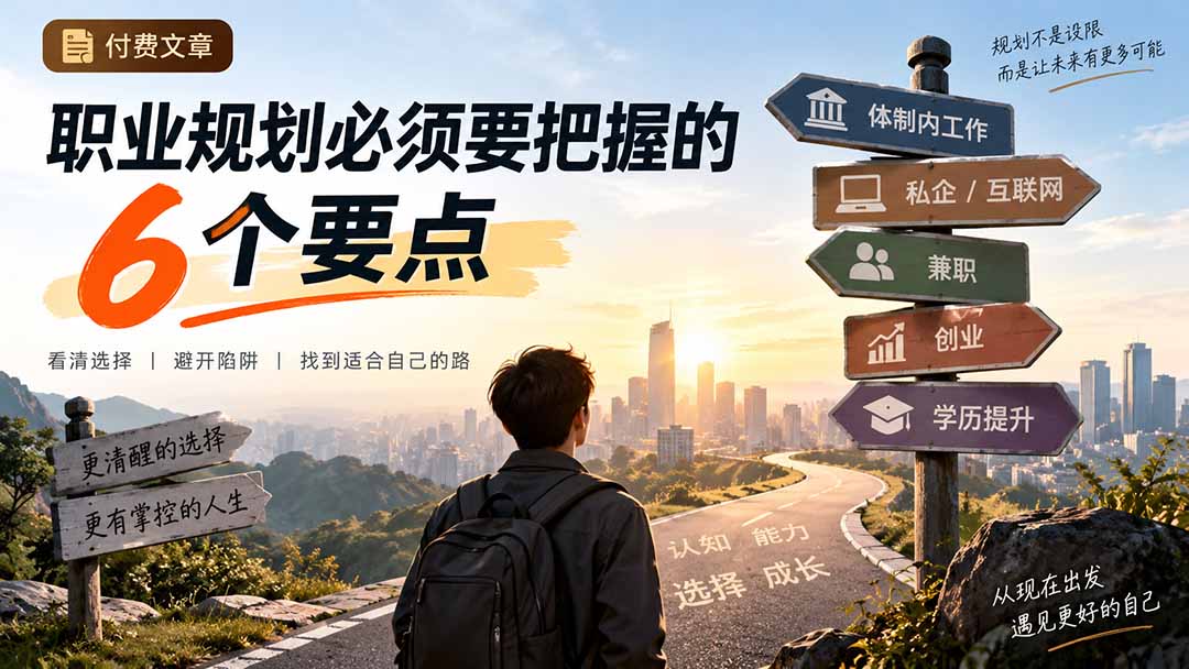 (20422期)付费文章:职业规划必须要把握的6个要点插图1 (20422期)付费文章:职业规划必须要把握的6个要点插图1
