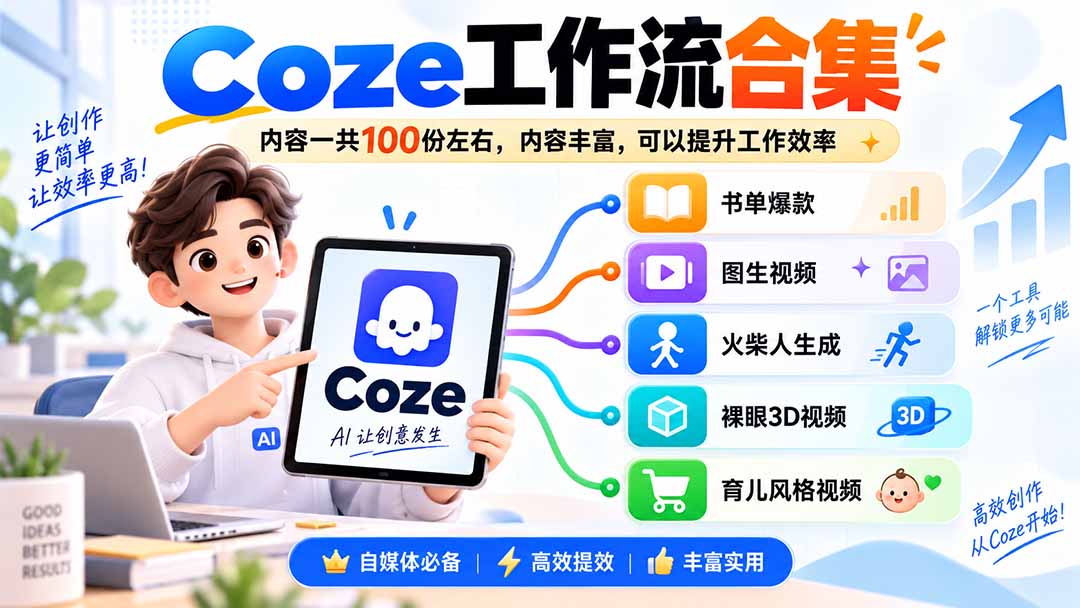 (20440期)Coze工作流合集,内容一共100份左右,内容丰富,可以提供工作效率插图1 (20440期)Coze工作流合集,内容一共100份左右,内容丰富,可以提供工作效率插图1