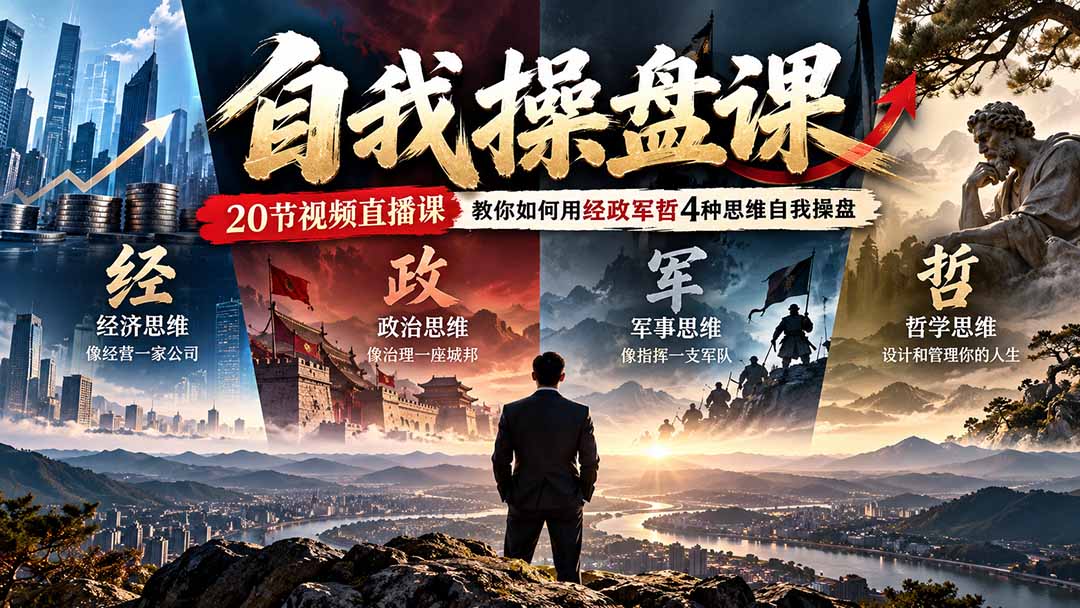 （20626期）【无水印】自我操盘课，20节视频直播课教你如何用经政军哲4种思维自我操盘（更新0924）插图1