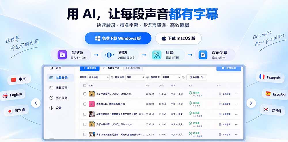 （20728期）剪映会员不用再开了？视频字幕一键生成加翻译，本地离线运行，完全免费，超快速高精度，字幕大师插图2