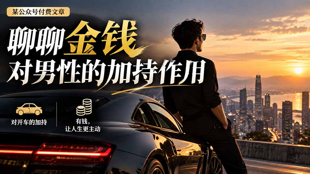 （20627期）【无水印】某公众号付费文章：聊聊金钱对男性的加持作用插图1