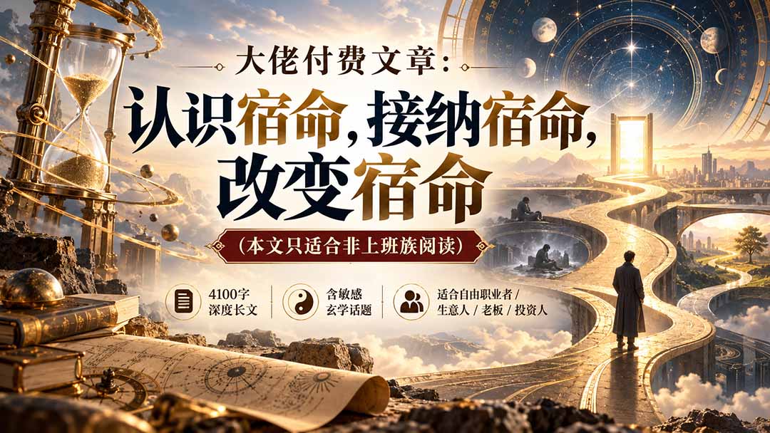 (20673期)【无水印】大佬付费文章:认识宿命,接纳宿命,改变宿命(本文只适合非上班族阅读)