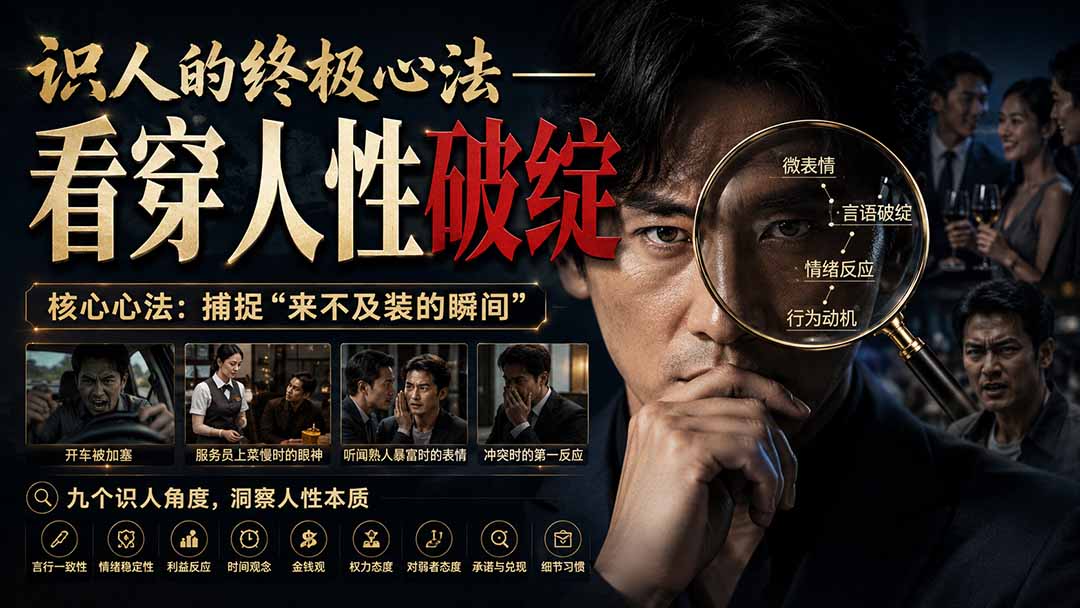 (20300期)付费文章:识人的终极心法——看穿人性破绽插图1 (20300期)付费文章:识人的终极心法——看穿人性破绽插图1